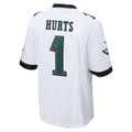 Silnrao P.Eagles #1 Jalen Hurts Player White Game Stitched Jerseys