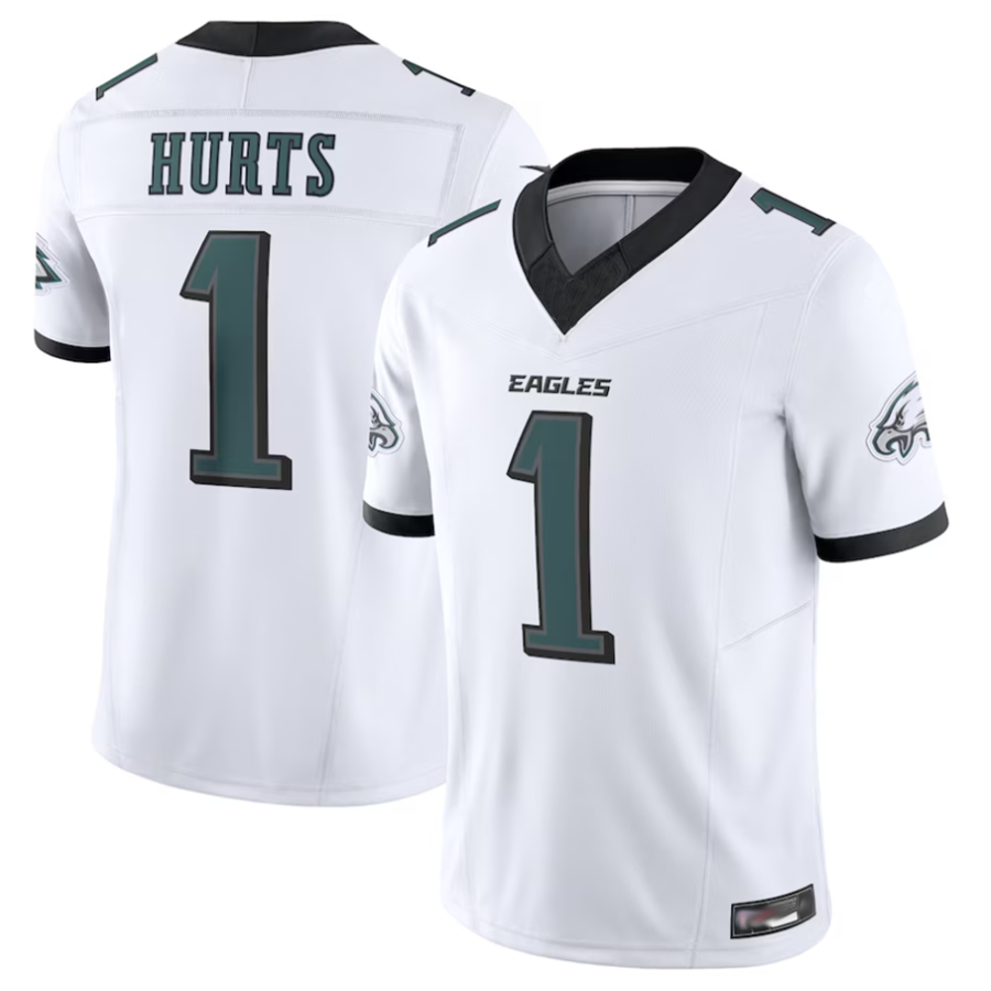 Silnrao P.Eagles #1 Jalen Hurts Player White Vapor F.U.S.E. Limited Baseball Stitched Jerseys