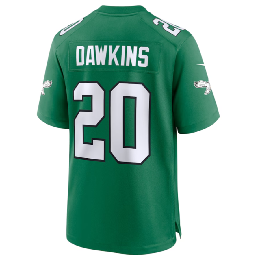 Silnrao P.Eagles #20 Brian Dawkins Green Alternate Retired Player Game Jersey Stitched American Stitched Jerseys