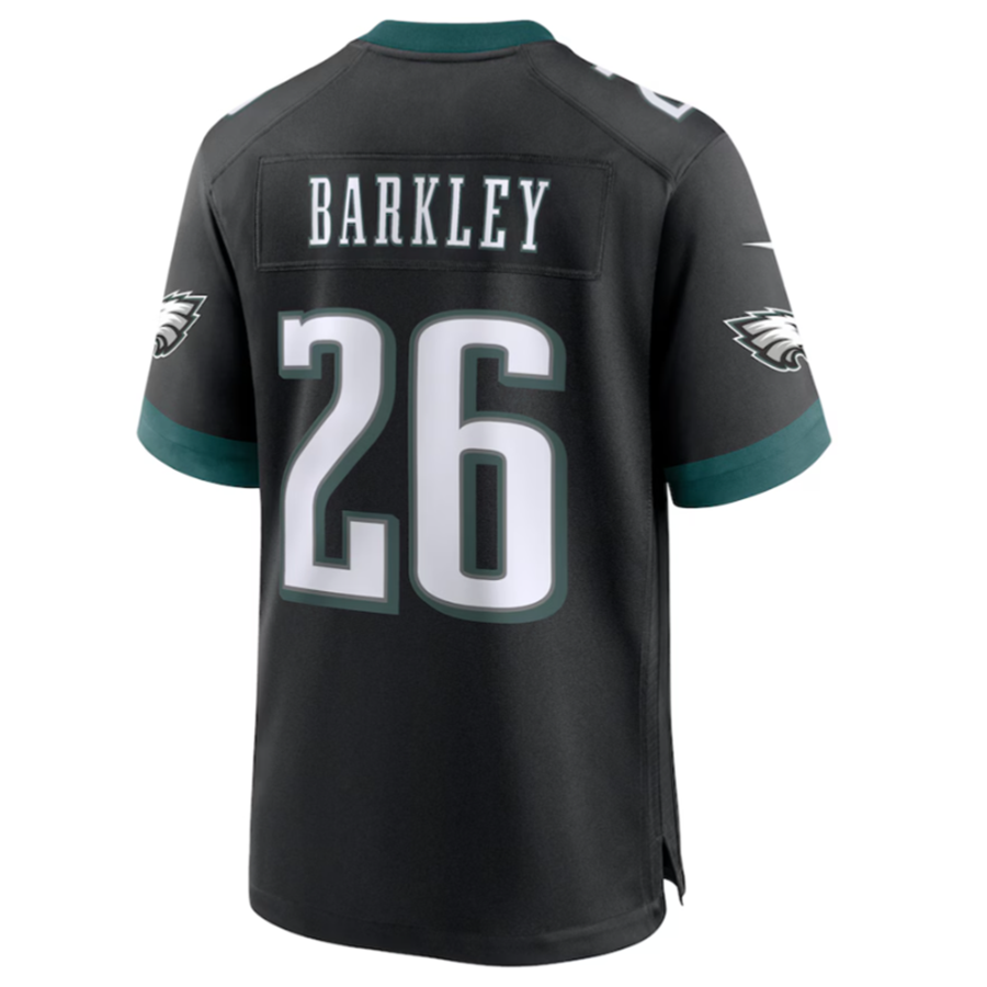 Silnrao P.Eagles #26 Saquon Barkley Black Alternate Game Jersey Stitched American Stitched Jerseys