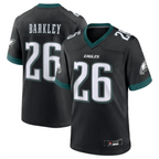 Silnrao P.Eagles #26 Saquon Barkley Black Alternate Game Jersey Stitched American Stitched Jerseys