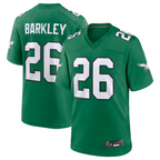 Silnrao P.Eagles #26 Saquon Barkley Green Alternate Game Jersey Stitched American Stitched Jerseys