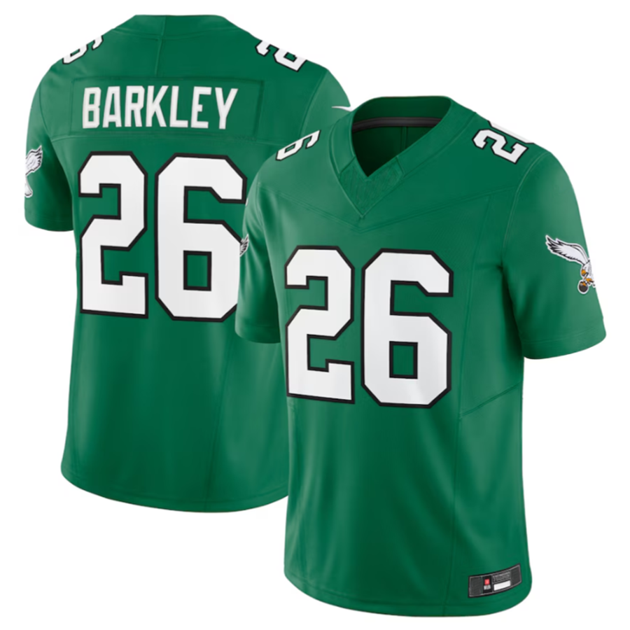 Silnrao P.Eagles #26 Saquon Barkley Green Alternate Vapor F.U.S.E. Limited Jersey -Stitched American Stitched Jerseys