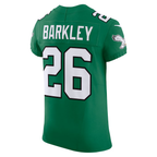 Silnrao P.Eagles #26 Saquon Barkley Kelly Green Alternate Vapor F.U.S.E. Elite Stitched Jerseys