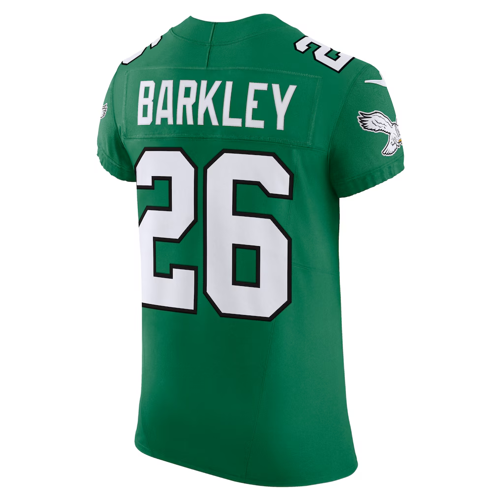 Silnrao P.Eagles #26 Saquon Barkley Kelly Green Alternate Vapor F.U.S.E. Elite Stitched Jerseys