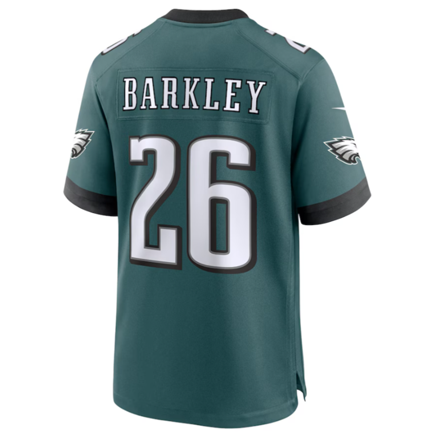 Silnrao P.Eagles #26 Saquon Barkley Midnight Green Game Player Jersey Stitched American Stitched Jerseys