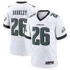 Silnrao P.Eagles #26 Saquon Barkley Midnight White Game Player Jersey Stitched American Stitched Jerseys
