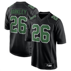 Silnrao P.Eagles #26 Saquon Barkley Player Black Green Fashion Game Stitched Jerseys