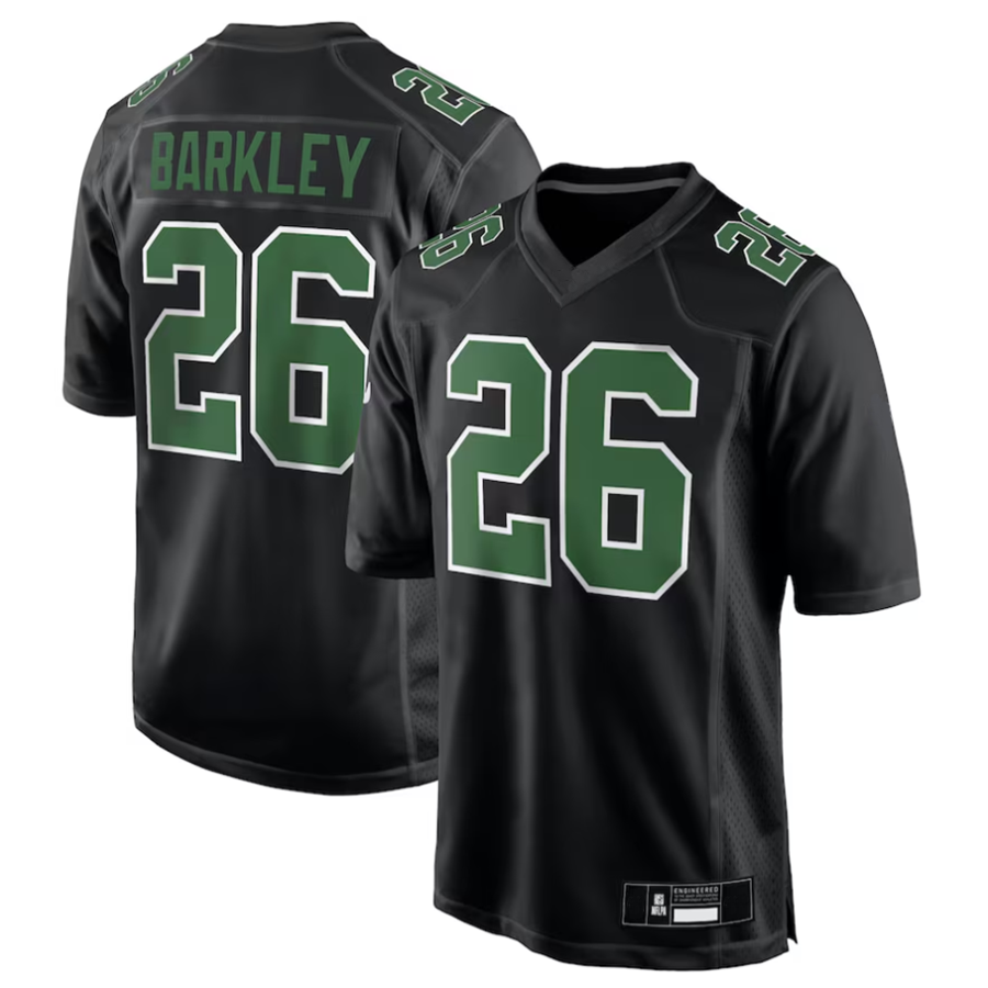 Silnrao P.Eagles #26 Saquon Barkley Player Black Green Fashion Game Stitched Jerseys