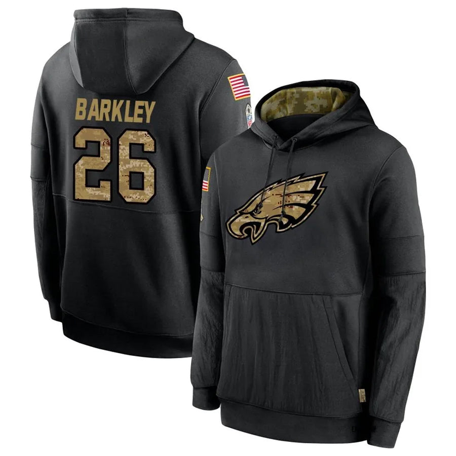 Silnrao P.Eagles #26 Saquon Barkley Player Black Salute To Service Stitched Jerseys