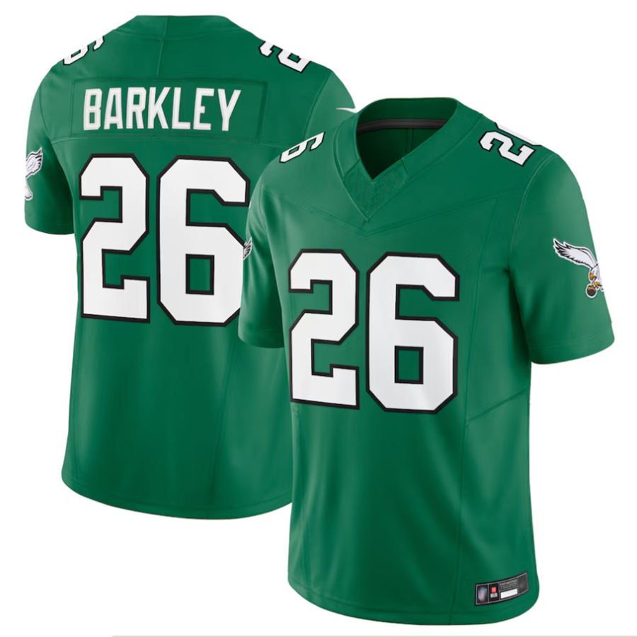 Silnrao P.Eagles #26 Saquon Barkley Player Kelly Green Vapor F.U.S.E. Limited Stitched Jerseys