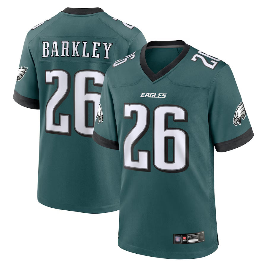 Silnrao P.Eagles #26 Saquon Barkley Player Midnight Green Game Stitched Jerseys