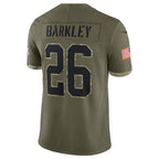 Silnrao P.Eagles #26 Saquon Barkley Player Salute To Service Olive Stitched Jerseys