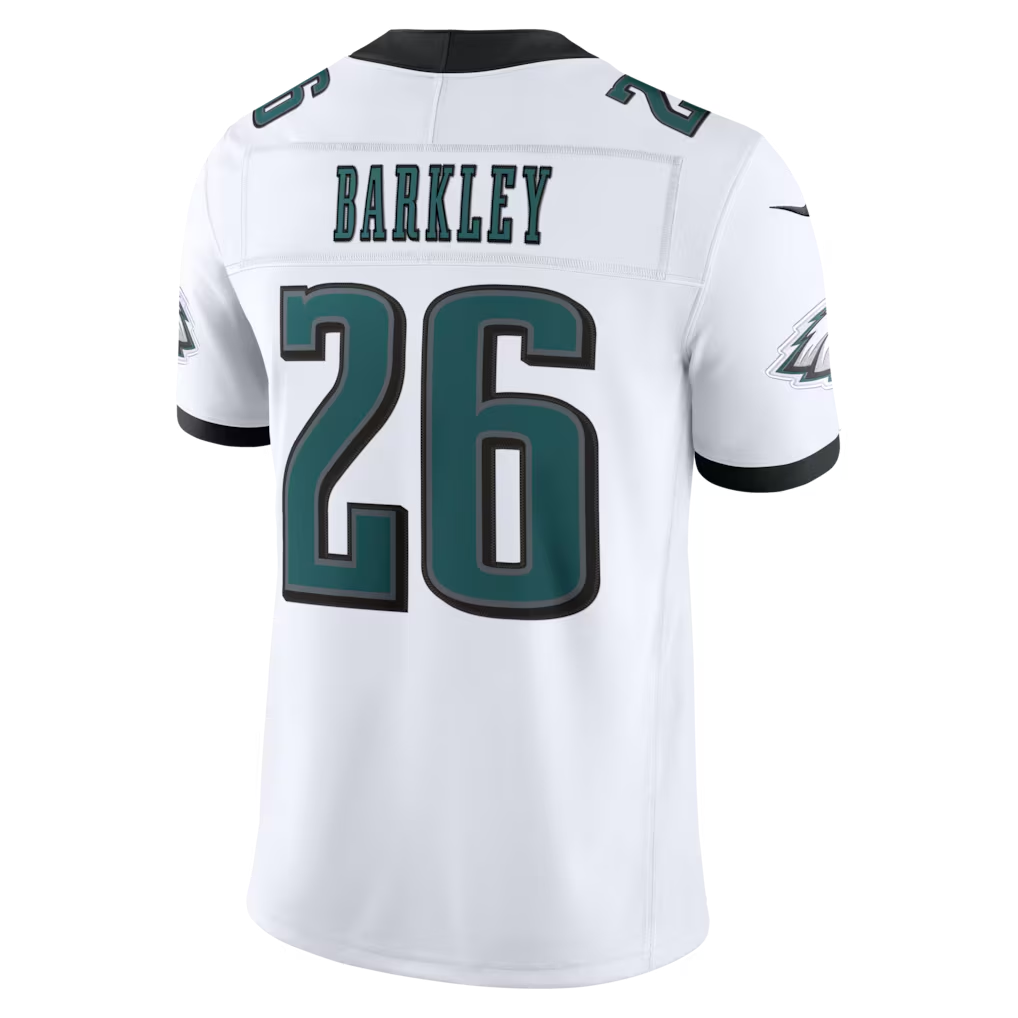 Silnrao P.Eagles #26 Saquon Barkley White Vapor F.U.S.E. Stitched Limited Jerseys