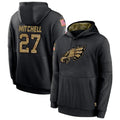Silnrao P.Eagles #27 Quinyon Mitchell Player Black Military Hoodie Game Stitched Jerseys