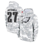 Silnrao P.Eagles #27 Quinyon Mitchell Player Military Hoodie Arctic Camo Salute To Service Stitched Jerseys