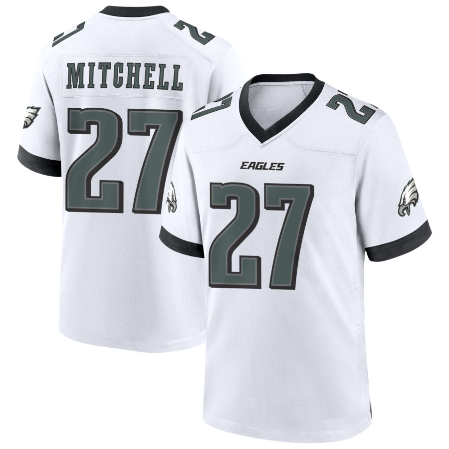 Silnrao P.Eagles #27 Quinyon Mitchell Player White Home Game Stitched Jerseys