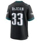 Silnrao P.Eagles #33 Cooper DeJean Black 2024 Draft Alternate Player Game Jersey Stitched American Stitched Jerseys