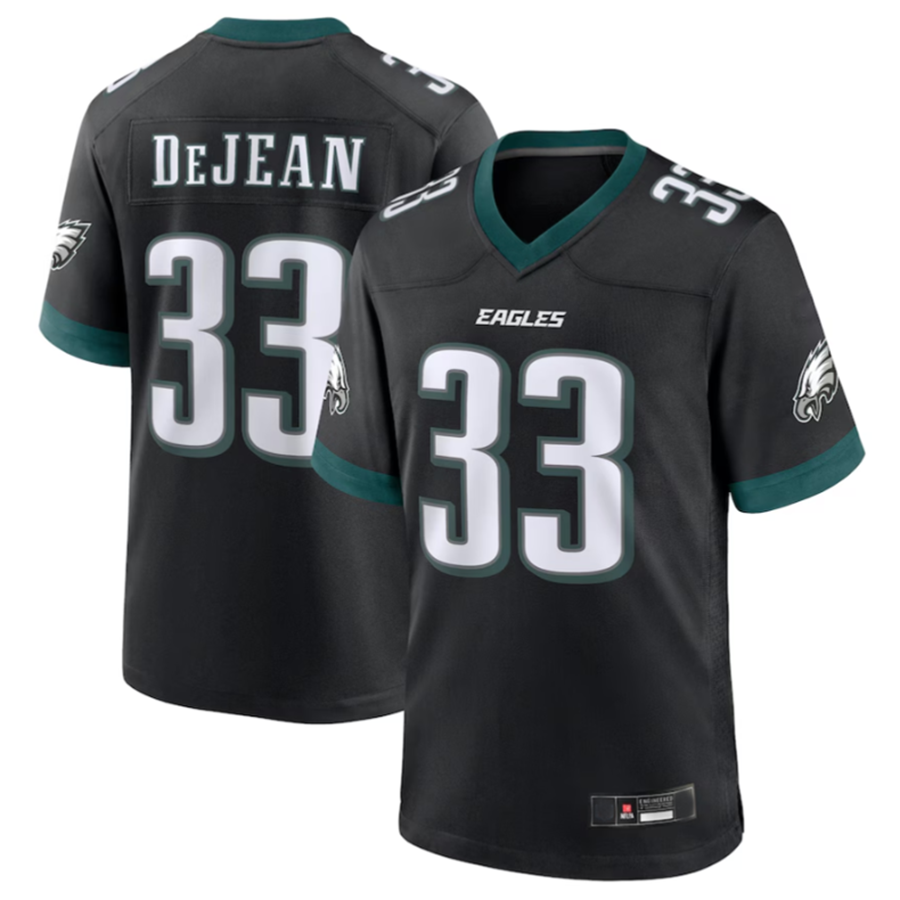 Silnrao P.Eagles #33 Cooper DeJean Black 2024 Draft Alternate Player Game Jersey Stitched American Stitched Jerseys