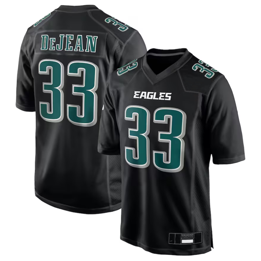 Silnrao P.Eagles #33 Cooper DeJean Player Carbon Black Super Bowl LIX Fashion Game Player Stitched Jerseys