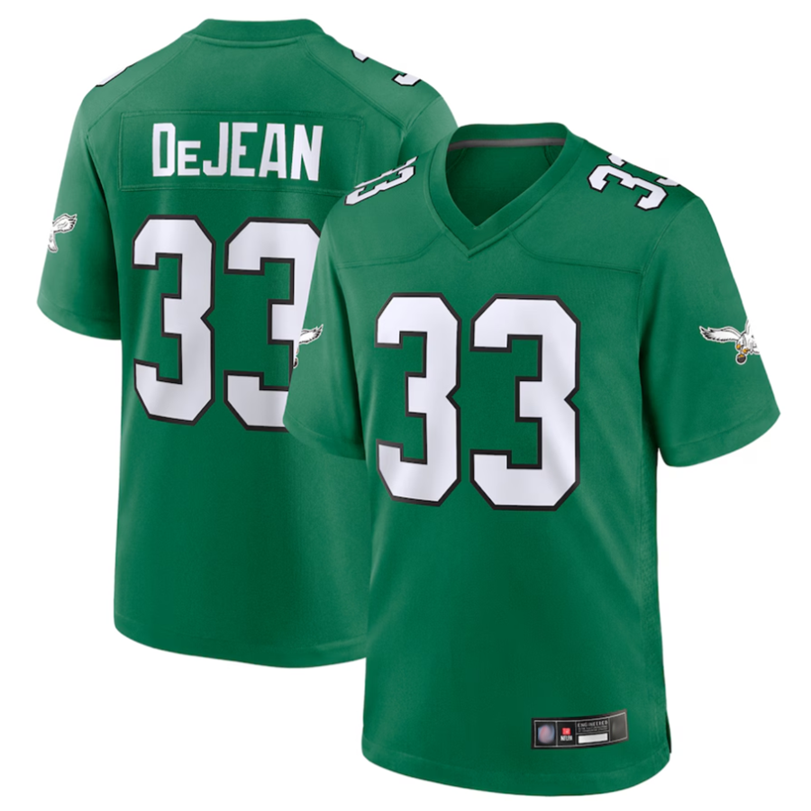 Silnrao P.Eagles #33 Cooper DeJean Player Kelly Green Replica Game Baseball Stitched Jerseys