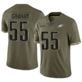 Silnrao P.Eagles #55 Brandon Graham Player Salute To Service Olive Stitched Jerseys