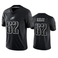 Silnrao P.Eagles #62 Jason Kelce Player Black REFLECTIVE Limited Stitched Jerseys