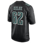 Silnrao P.Eagles #62 Jason Kelce Player Carbon Black Fashion Game Stitched Jerseys