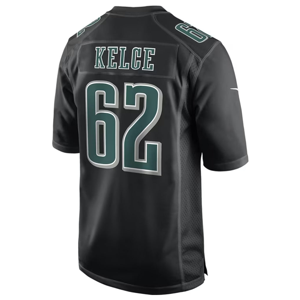 Silnrao P.Eagles #62 Jason Kelce Player Carbon Black Fashion Game Stitched Jerseys