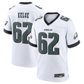 Silnrao P.Eagles #62 Jason Kelce White White Game Jersey Stitched American Stitched Jerseys