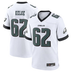 Silnrao P.Eagles #62 Jason Kelce White White Game Jersey Stitched American Stitched Jerseys