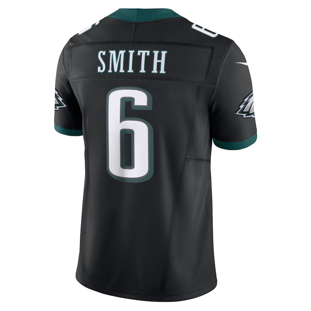 Silnrao P.Eagles #6 DeVonta Smith Black Alternate Vapor F.U.S.E. Limited Stitched Jerseys