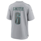 Silnrao P.Eagles #6 DeVonta Smith Gray Atmosphere Fashion Game Stitched Jerseys
