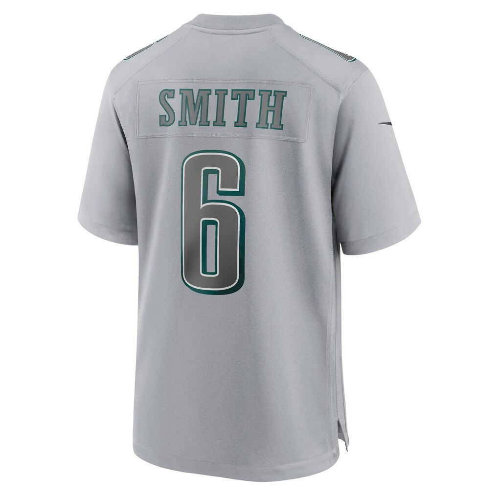 Silnrao P.Eagles #6 DeVonta Smith Gray Atmosphere Fashion Game Stitched Jerseys