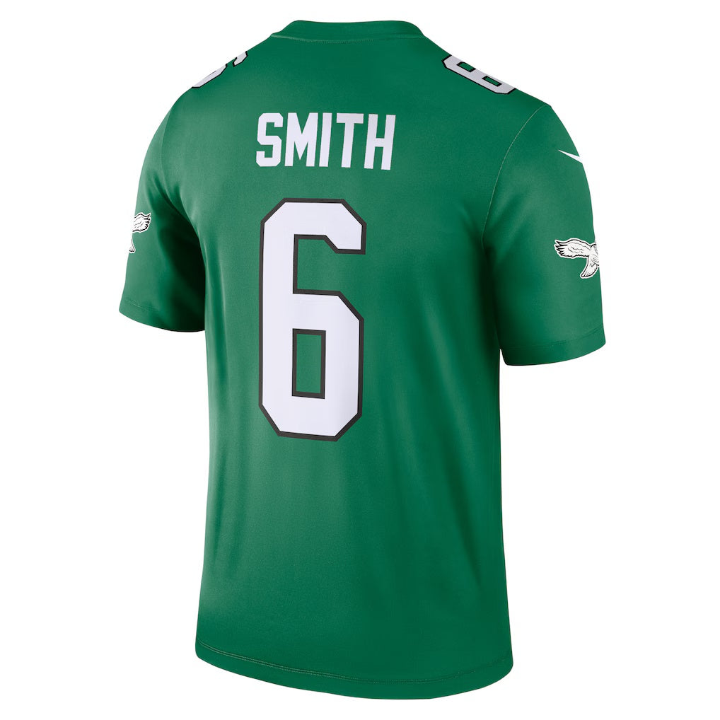 Silnrao P.Eagles #6 DeVonta Smith Kelly Green Legend Player Performance Top Stitched Jerseys