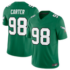 Silnrao P.Eagles #98 Jalen Carter Green Alternate Vapor F.U.S.E. Limited Jersey Stitched American Stitched Jerseys