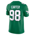 Silnrao P.Eagles #98 Jalen Carter Kelly Green Alternate Vapor F.U.S.E. Stitched Limited Jerseys
