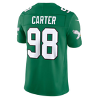 Silnrao P.Eagles #98 Jalen Carter Kelly Green Alternate Vapor F.U.S.E. Stitched Limited Jerseys