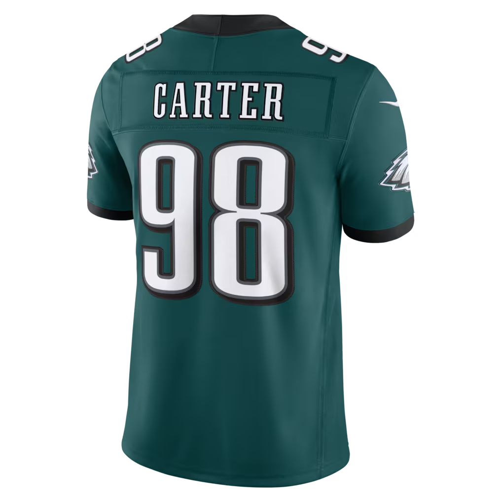 Silnrao P.Eagles #98  Jalen Carter Midnight Green Team Vapor F.U.S.E. Stitched Limited Jerseys