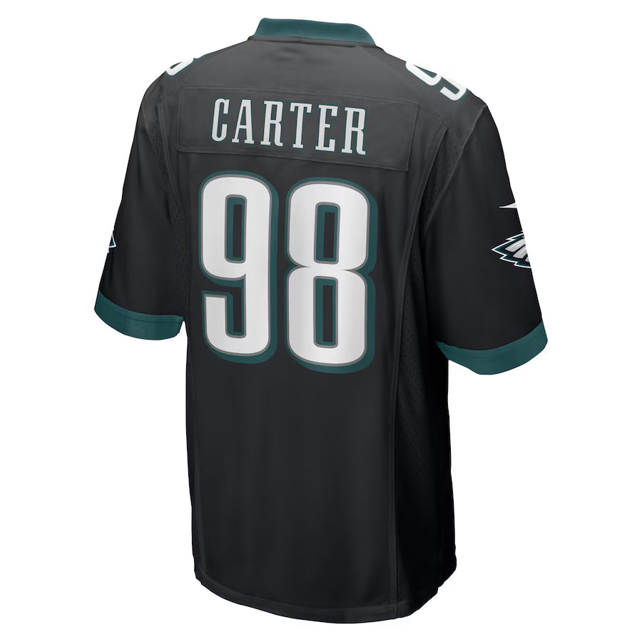 Silnrao P.Eagles #98 Jalen Carter Player Black Alternate Game Stitched Jerseys