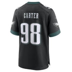 Silnrao P.Eagles #98 Jalen Carter Player Black Home Game Stitched Jerseys