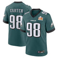Silnrao P.Eagles #98 Jalen Carter Player Midnight Green Super Bowl LIX Game Stitched Jerseys