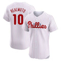 Silnrao P.Phillies #10 J.T. Realmuto Player White Home Limited Elite Stitched Jerseys