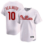 Silnrao P.Phillies #10 J.T. Realmuto Player White Home Limited Stitched Jerseys