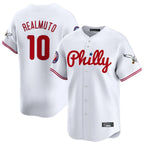 Silnrao P.Phillies #10 J.T. Realmuto Player White Phillies & Eagles Vapor Premier Limited Stitched Jerseys