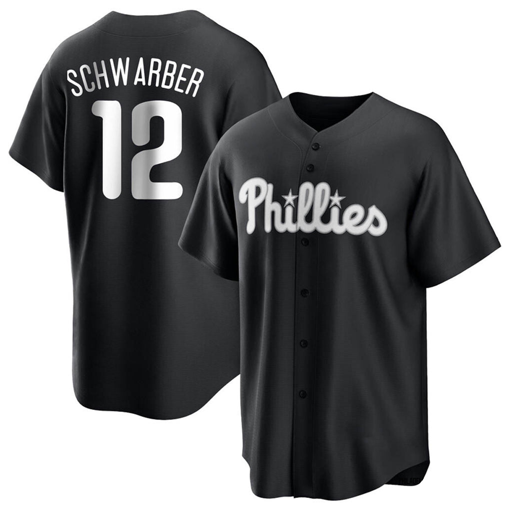 Silnrao P.Phillies #12 Kyle Schwarber Player Black Alt Fashion Home Game Stitched Jerseys