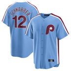 Silnrao P.Phillies #12 Kyle Schwarber Player Light Blue Home Game Stitched Jerseys