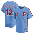 Silnrao P.Phillies #12 Kyle Schwarber Player Light Blue Home Limited Stitched Jerseys
