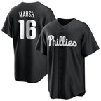 Silnrao  P.Phillies #16 Brandon Marsh Player Black Alt Fashion Home Game Stitched Jerseys