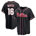 Silnrao  P.Phillies #16 Brandon Marsh Player Black Fashion Out Home Game Stitched Jerseys